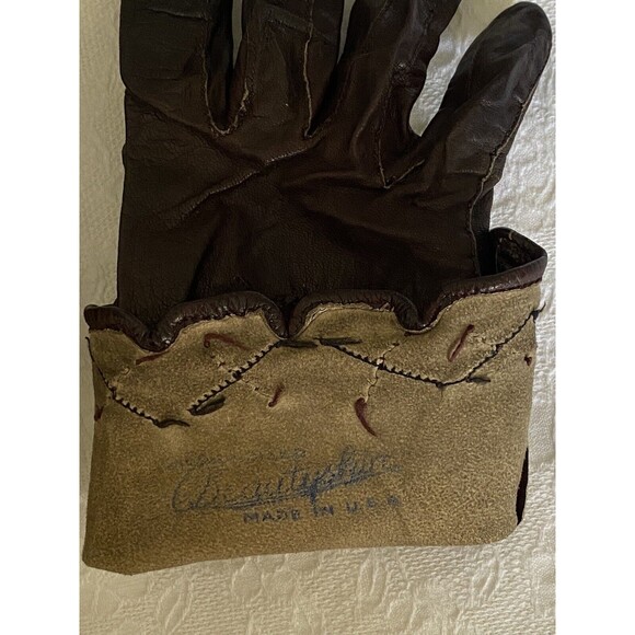 Leather Gloves Vintage Glovers Guild Brown Size 6.5 Made in USA - Picture 8 of 11